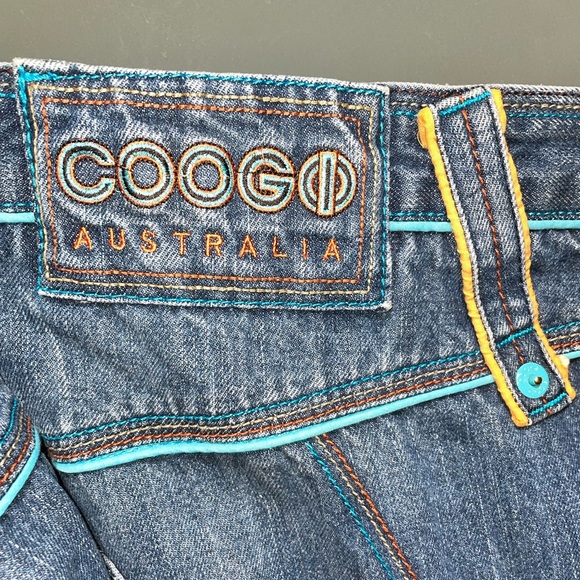 Coogi Mens Australia Size W 48 x L 26.5 Embroidered Pockets Blue Denim Jeans - Picture 5 of 11